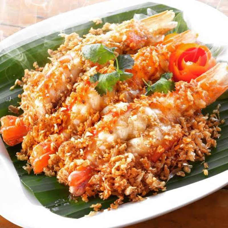 กุ้งแม่น้ำทอดกระเทียม